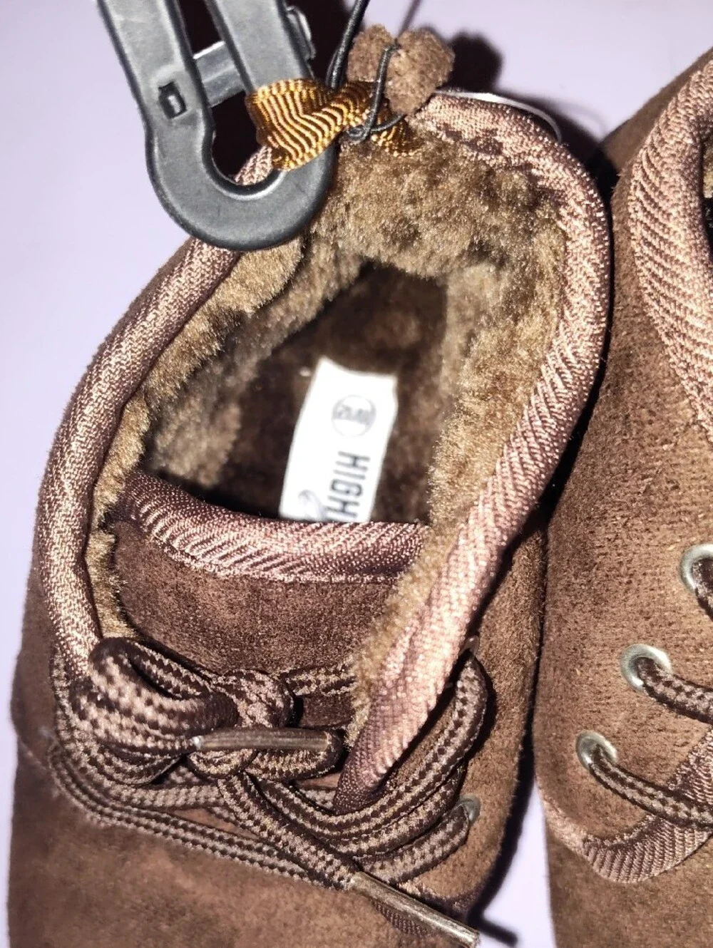 Kids Brown Suede Lace-Up Shoes